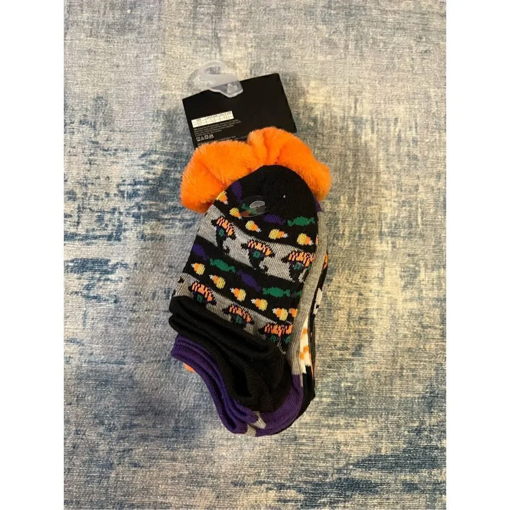 New! Capelli Halloween Socks 10 Pair with Bonus Orange Scrunchie S/M